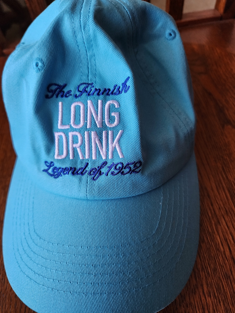 The Finnish Long Drink Embroidered Baseball Cap - Blue
